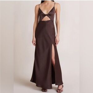BEC & BRIDGE Hazel Cut Out Dress Brown